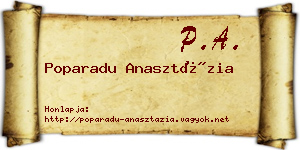 Poparadu Anasztázia névjegykártya